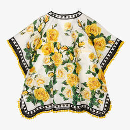 Dolce & Gabbana-Girls Yellow Rose Print Kaftan | Childrensalon Outlet