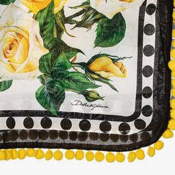 Dolce & Gabbana-Girls Yellow Rose Print Kaftan | Childrensalon Outlet