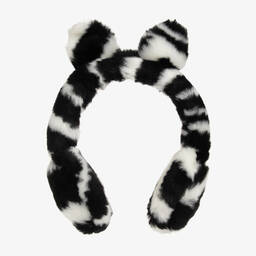 Dolce & Gabbana-Girls Zebra Faux Fur Earmuffs | Childrensalon Outlet