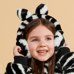 Dolce & Gabbana-Girls Zebra Faux Fur Earmuffs | Childrensalon Outlet
