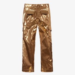 Dolce & Gabbana-Gold Cargo Logo Trousers | Childrensalon Outlet