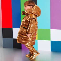 Dolce & Gabbana-Gold Cargo Logo Trousers | Childrensalon Outlet