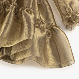 Dolce & Gabbana-Золотое платье из органзы для девочек | Childrensalon Outlet