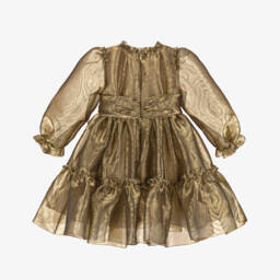 Dolce & Gabbana-Золотое платье из органзы для девочек | Childrensalon Outlet