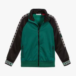 Dolce & Gabbana-Green & Black Zip-Up Top | Childrensalon Outlet