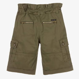 Dolce & Gabbana-Green Cotton Cargo Shorts | Childrensalon Outlet