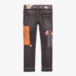 Dolce & Gabbana-Grey Denim Logo Jeans | Childrensalon Outlet