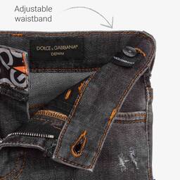 Dolce & Gabbana-Grey Denim Logo Jeans | Childrensalon Outlet