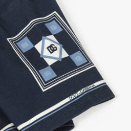 Dolce & Gabbana-Infant Boys Azure Patterned Cotton Shorts | Childrensalon Outlet