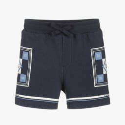 Dolce & Gabbana-Infant Boys Azure Patterned Cotton Shorts | Childrensalon Outlet