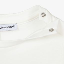 Dolce & Gabbana-Кремовое боди из хлопка | Childrensalon Outlet