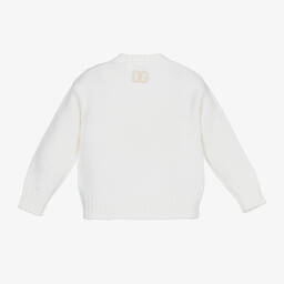 Dolce & Gabbana-Кремовый шерстяной свитер с розами | Childrensalon Outlet