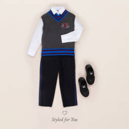 Dolce & Gabbana-Junior Boys Blue Wool Trousers | Childrensalon Outlet