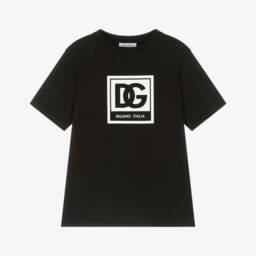 Dolce & Gabbana-Junior Boys Bold Black Tee | Childrensalon Outlet