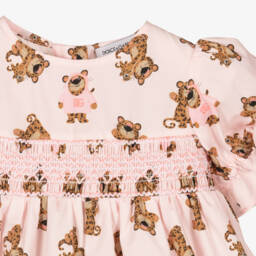 Dolce & Gabbana-فستان وردي بنقشة الفهد للبنات الصغيرات | Childrensalon Outlet