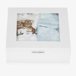 Dolce & Gabbana-Pale Blue Cotton Babysuit Set | Childrensalon Outlet