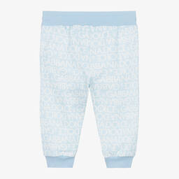 Dolce & Gabbana-Pale Blue Cotton Monogram Joggers | Childrensalon Outlet