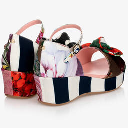 Dolce & Gabbana-Patchwork Wedge Sandals | Childrensalon Outlet