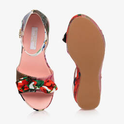 Dolce & Gabbana-Patchwork Wedge Sandals | Childrensalon Outlet
