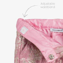 Dolce & Gabbana-Pink & Gold Silk Trousers | Childrensalon Outlet