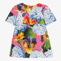 Dolce & Gabbana-Розовое платье с гортензиями и трусики | Childrensalon Outlet