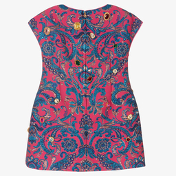 Dolce & Gabbana-Pink Jewelled Jacquard Dress | Childrensalon Outlet