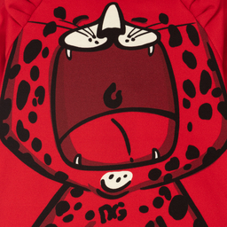 Dolce & Gabbana-Красный хлопковый свитшот с леопардом | Childrensalon Outlet