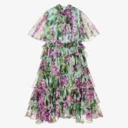 Dolce & Gabbana-Teen Bellflower Silk Dress | Childrensalon Outlet