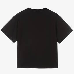 Dolce & Gabbana-Teen Black Crystals T-Shirt | Childrensalon Outlet