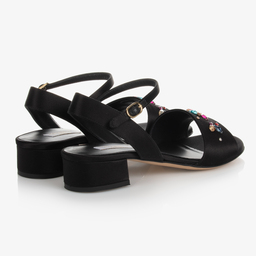 Dolce & Gabbana-Teen Black Jewelled Sandals | Childrensalon Outlet