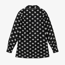 Dolce & Gabbana-Черно-белая рубашка с принтом DG | Childrensalon Outlet