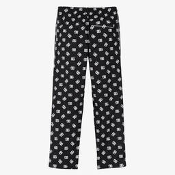 Dolce & Gabbana-Teen Black & White DG Logo Trousers | Childrensalon Outlet