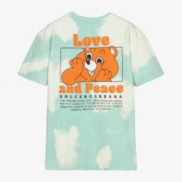 Dolce & Gabbana-Teen Blue Clouds Logo T-Shirt | Childrensalon Outlet