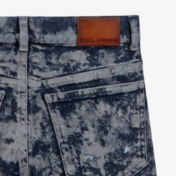 Dolce & Gabbana-Teen Blue Denim Logo Shorts | Childrensalon Outlet