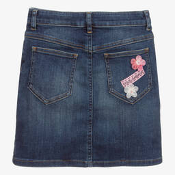  دولتشي آند غابانا-تنورة قطن دنيم ستريتش لون أزرق | Childrensalon Outlet