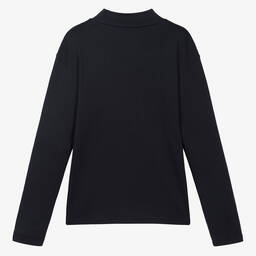 Dolce & Gabbana-توب بياقة عالية تينز مزيج قطن ومودال لون كحلي | Childrensalon Outlet