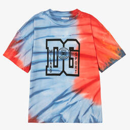 Dolce & Gabbana-Teen Blue & Red Tie-Dye T-Shirt | Childrensalon Outlet