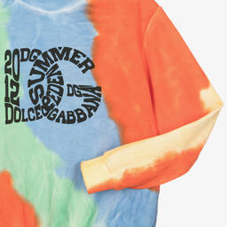 Dolce & Gabbana-Голубой свитшот с эффектом тай-дай для подростков | Childrensalon Outlet