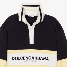 Dolce & Gabbana-Teen Blue & Yellow Polo Top | Childrensalon Outlet