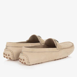 Dolce & Gabbana-Teen Boys Beige Leather DG Moccasins | Childrensalon Outlet