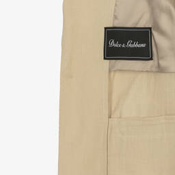 Dolce & Gabbana-جاكيت بلايزر كتان لون بيج للمراهقين | Childrensalon Outlet