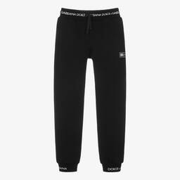 Dolce & Gabbana-Teen Boys Black Cotton Joggers | Childrensalon Outlet
