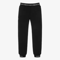 Dolce & Gabbana-Teen Boys Black Cotton Joggers | Childrensalon Outlet