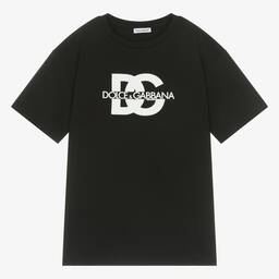 Dolce & Gabbana-Черная хлопковая футболка для мальчиков-подростков | Childrensalon Outlet