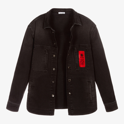 دولتشي آند غابانا-جاكيت تينز ولادي قطن دنيم لون أسود | Childrensalon Outlet
