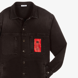 دولتشي آند غابانا-جاكيت تينز ولادي قطن دنيم لون أسود | Childrensalon Outlet