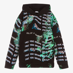 Dolce & Gabbana-Teen Boys Black Dreams Hoodie | Childrensalon Outlet