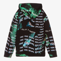 Dolce & Gabbana-Teen Boys Black Dreams Hoodie | Childrensalon Outlet