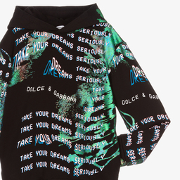 Dolce & Gabbana-Teen Boys Black Dreams Hoodie | Childrensalon Outlet