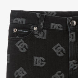 Dolce & Gabbana-Черные джинсы с принтом DG для мальчиков-подростков | Childrensalon Outlet